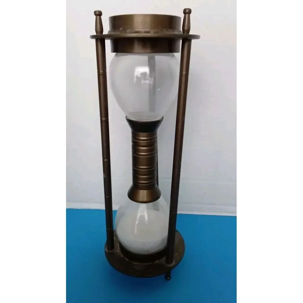 Vintage Hourglass Sand Timer Bronze Finish Home Decor Accent‎ Piece